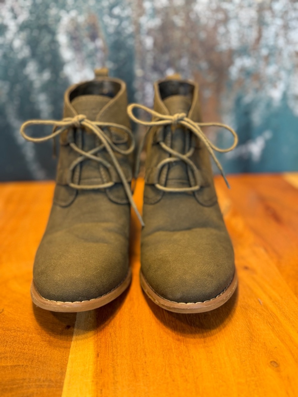 Nautica Classic Olive Wedge Ankle Boots Size 7 (Fair) - Picture 2 of 16